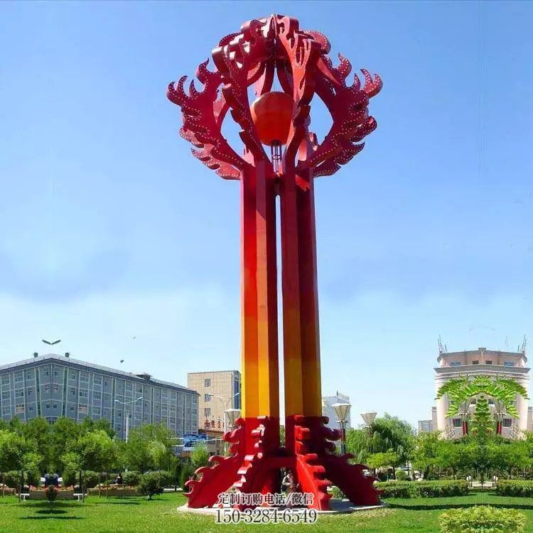 聊城街道精神堡垒雕塑 现代景观标牌雕塑 彩绘标识雕塑 聊城街道精神堡垒雕塑 现代景观标牌雕塑 彩绘标识雕塑